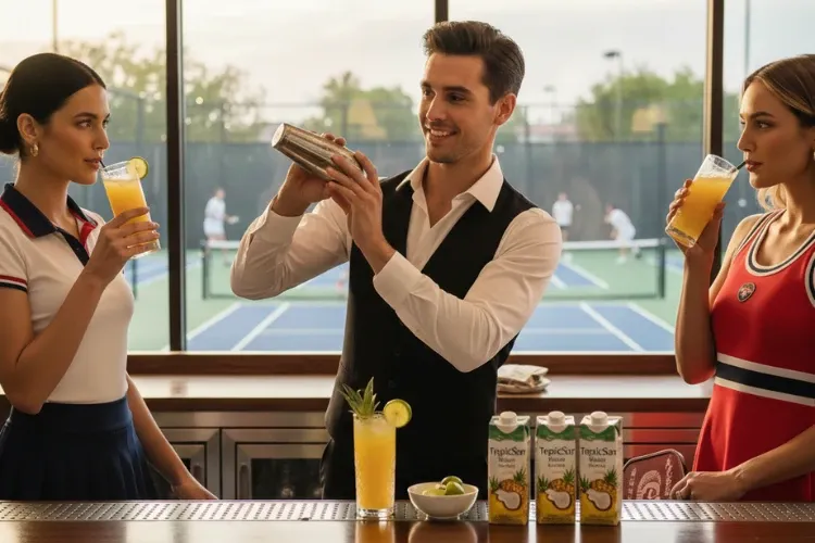 Cách pha chế Mocktail nước dừa dứa TropicSun cực giải nhiệt sau trận đấu