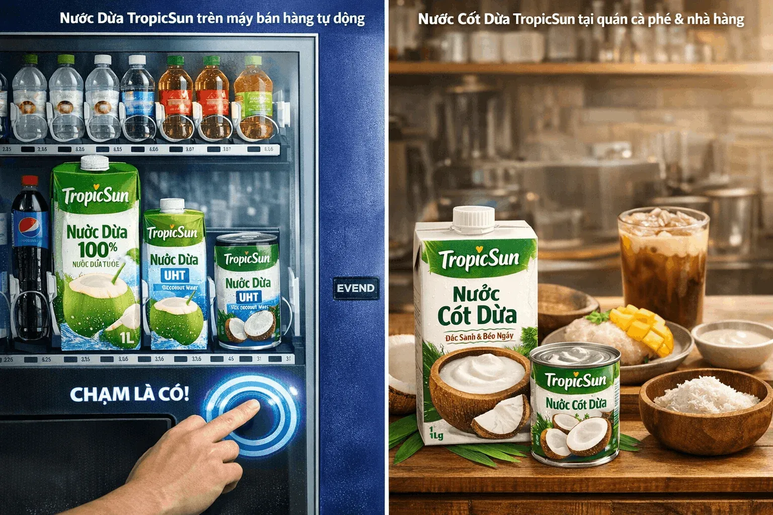 Nước dừa TropicSun: Giải pháp đồ uống 'Xanh' cho mô hình bán lẻ tự động hiện đại